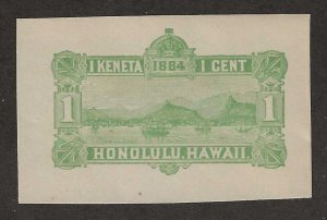 Hawaii Scott # U1 Envelope Stamp Unused LH F-VF