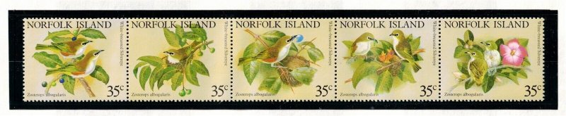 NORFOLK ISL. Sc 287 NH issue of 1981 - STRIP - BIRDS