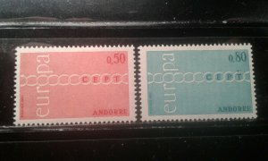 Andorra (French) #205-206 MNH europa e196.4500