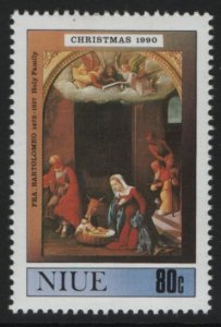 Niue 1990 MNH Sc 590 80c Holy Family by Fra Bartolomeo Christmas