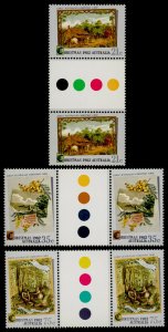 Australia 839-41 Gutter pairs MNH Christmas Cards, Horses, Art