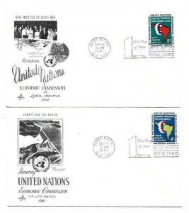 UN NY #93-94  4c & 11c Economic Commission for Latin America two ArtCraft FDCs