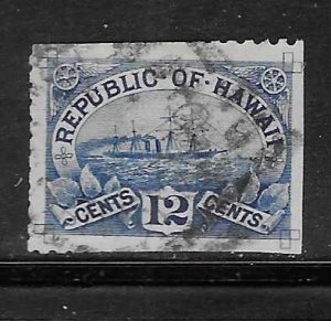 Hawaii #78  12c U,S,S, Arawa  (U)   CV $20.00