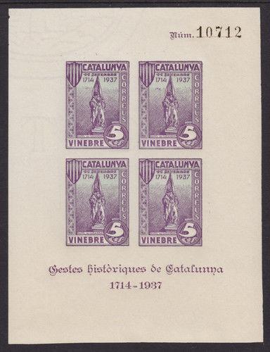 Spain Galvez 767 MNH. 1937 Vinebre Civil War Locals S/S