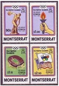 Montserrat 520-523,523a,MNH. Olympics Los Angeles-1984.Discus,Stadium,Torch,Flag