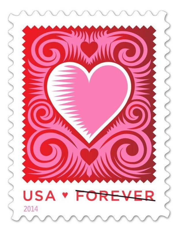 2014 49c Cut Paper Heart, Love Scott 4847 Mint F/VF NH