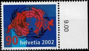Switzerland 2002,Sc.#1132 MNH, Map of Switzerland with the UNO Badge