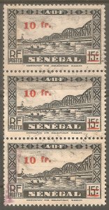 FRENCH WEST AFRICA Sc# 11 Used FVF 3Strip Bridge