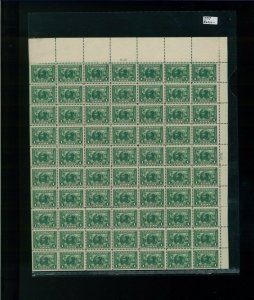 1913 United States Postage Stamp #397 Mint Full Sheet Plate No. 6131