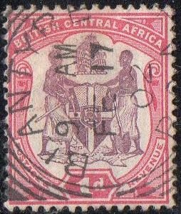 British Central Africa 1901 1d dull purple and carmine-rose used