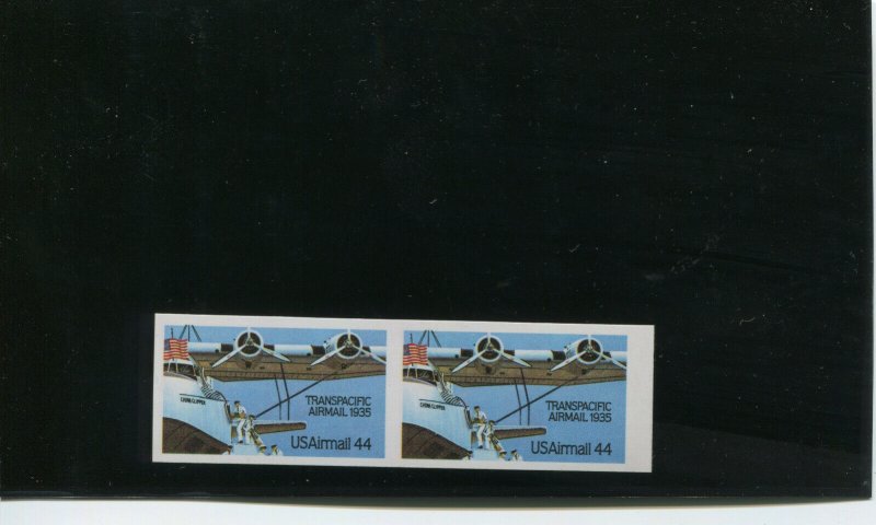 Scott C115a Airmail Imperf ERROR Pair of 2 Stamps NH with PF Cert (Stk C115-PF)