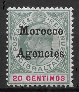 British Morocco Agencies 1905, Yvert # 18, VF Mint Previously Mounted/Hinged