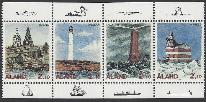 Finland Aland Islands #64-7 Mint set, Lighthouses Issued 1992