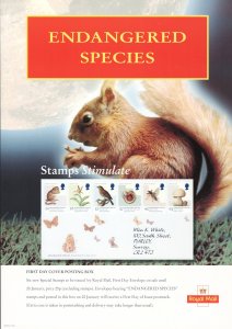 GB Royal Mail A3 Poster for 1998 Endangered Species commemorative issue.