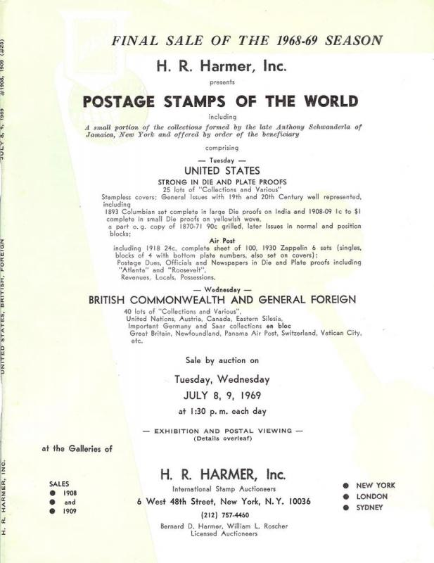 HR Harmer: Sale # 1908-1909  -  Postage Stamps of the Wor...