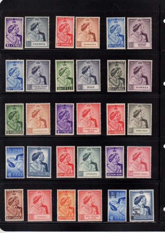 1948 Royal Silver Wedding complete set (138 stamps) MNH - offer