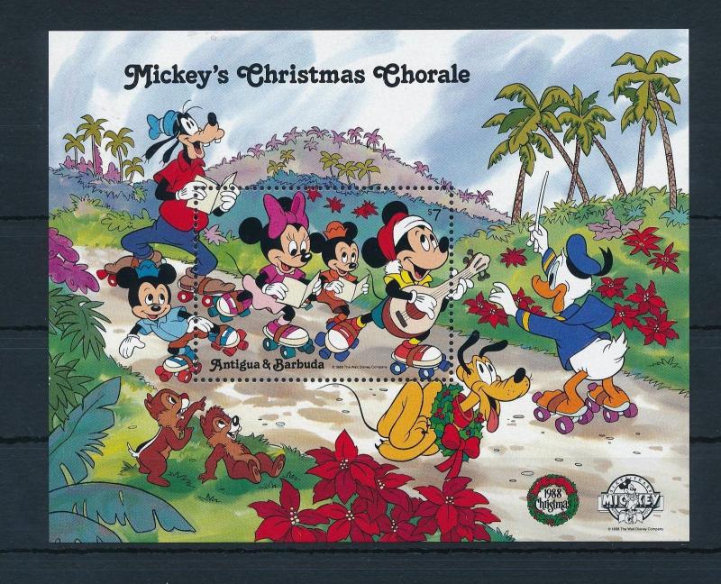 [22122] Antigua & Barbuda 1988 Christmas Disney 60th Birthday Mickey Mouse MNH