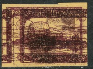 CENTRAL LITHUANIA 1920-21 2m Postage Due DBL IMPRESSION 1 SPLIT Sc J3v MNGAP