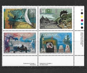 CANADA - 1986 EXPLORATION LOWER RIGHT PB - PINK FLAW - SCOTT 1107i - MNH