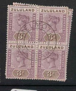 Zululand SG 23 Block of 4 Melmoth SON CDS VFU (1gys)