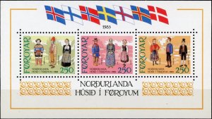 101 Nordic Costumes Nordens Hus MNH S/S CV$10 1983 Flags Nordiska Folkdräkter