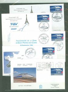 France 2173 1983 TGV Atlantic; (1) FDC & (4) event covers