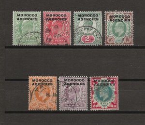 MOROCCO AGENCIES 1907/13 SG 31/7 USED Cat £150