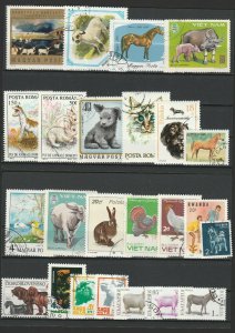 Farm and Domestic Animals VF Used 24 Stamps Lot Collection Topical 15478-