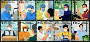 2021 Singapore Covid 19 Workers Tribute (10)  (Scott 2101-10) MNH