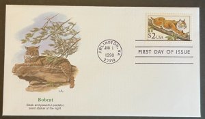 BOBCAT #2482 JUN 1 1990 ARLINGTON VA FIRST DAY COVER (FDC) BX 3-2