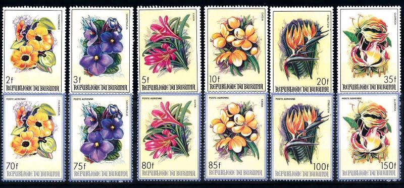 [66897] Burundi 1986 Flora Flowers Blumen 12 Values MNH