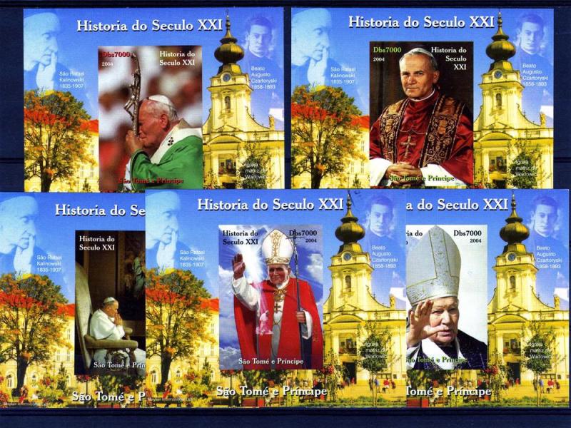 Sao Tome & Principe 2004 Pope John Paul II (9) Deluxe s/s mnh.vf