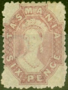 Tasmania 1865 6d Reddish-Mauve SG76 Fine Mtd Mint