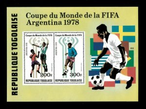 Togo 1978 - World Cup Football, Argentina - Souvenir Sheet of 2 - C349A - MNH