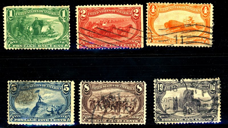 U.S. #285-290 USED SET MIXED CONDITION