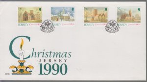 Jersey 1990 Christmas Set on FDC