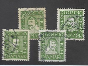 Denmark SC#164-167 Used F-VF SCV$28.00...Worth a Close Look!