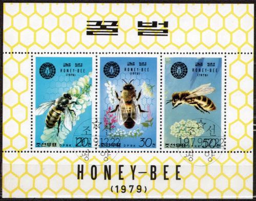 Korea 1979 M/S Insect Honeybee Animal Flower Flora Nature Stamps CTO Mi 1929-30