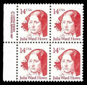 PCBstamps   US #2176 PB 56c(4x14c)Julia Ward Howe, MNH, (CW-1)