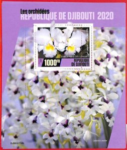 A1783 - DJIBOUTI, ERROR: MISSPERF, SOUVENIR SHEET - 2020, Flowers, Orchids