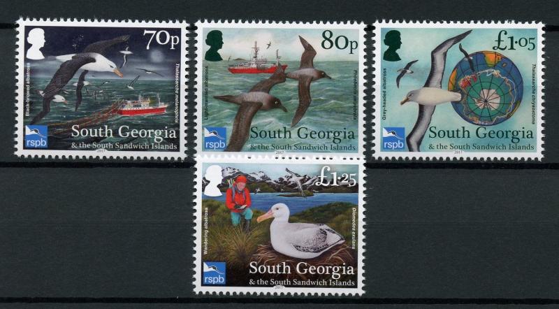 South Georgia & Sandwich Isl 2017 MNH Albatross Consrv RSPB 4v Set Birds Stamps