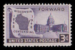 PCBstamps   US # 957 3c Wisconsin Statehood, MNH, (3)