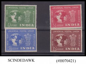 INDIA - 1949 75th ANNIVERSARY UPU - SG#325-328  - 4V MINT HINGED