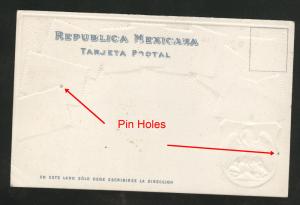 Mexico embossed Zieher stampcard No.30. Notes on backscan