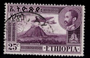 Ethiopia (Abyssinia) Scott C25 airplane over volcano  Used stamp