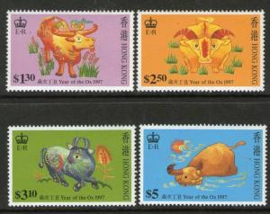 Hong Kong 1997 Year of the Ox Chinese Zodiac Year Sign Sc 780-83 MNH # 3267