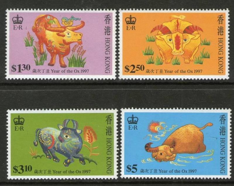 Hong Kong 1997 Year of the Ox Chinese Zodiac Year Sign Sc 780-83 MNH # 3267