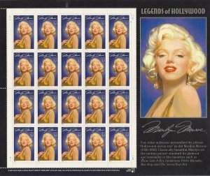 US 2967 Legends of Hollywood Marilyn Monroe 32c sheet 20 S12211 MNH 1995