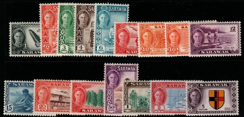 SARAWAK SG171/86 1950-2 DEFINITIVE SET MTD MINT 