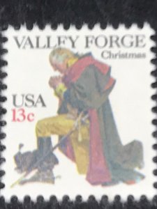 Scott 1729- Washington at Valley Forge, Christmas- MNH 13c 1977- US mint stamp